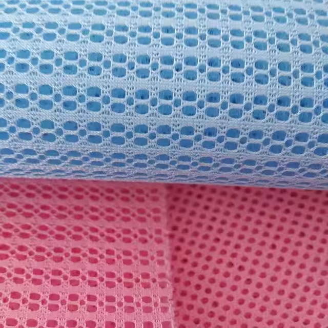 100% Poliester Kain Jaring Sepatu Kets Warp Rajutan 3d Pengatur Jarak Kain Jaring Udara 3d Jaring untuk Bagian Atas Sepatu