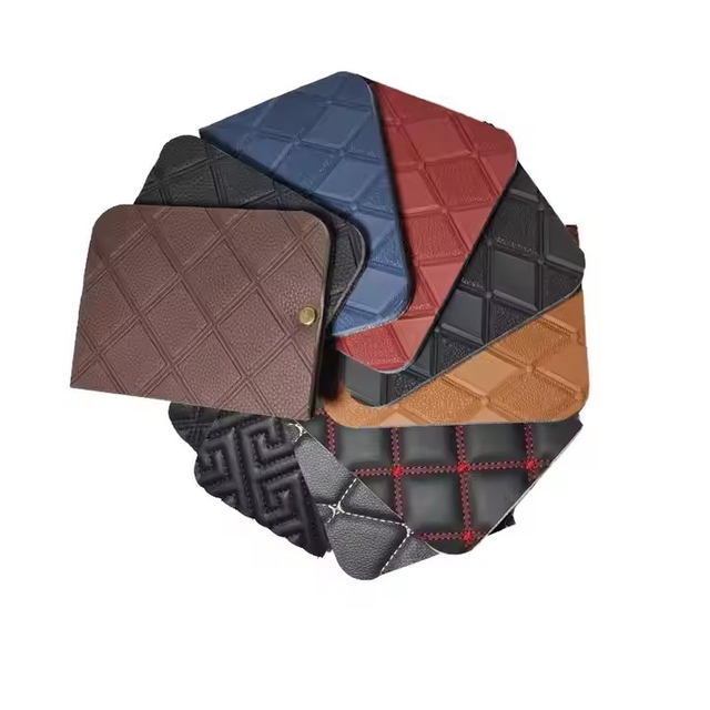 批发汽车座椅脚踏压花PVC合成革皮革材料