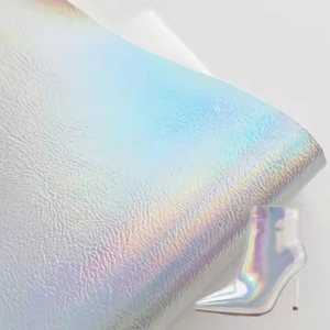 定制 PU 合成革反光虹彩彩色纳帕皮革面料反光彩虹效果鞋包箔