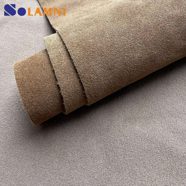 牛皮绒PU麂皮合成革 