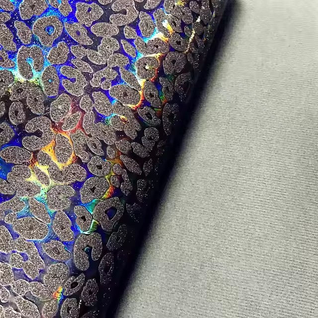 定制全息PU皮革豹纹手袋面料