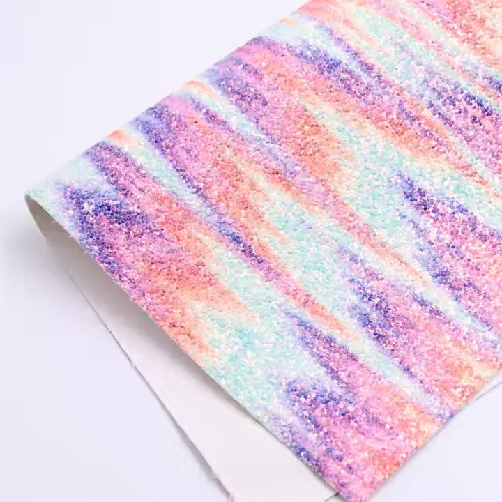 合成革鞋材中彩色小闪光皮革面料