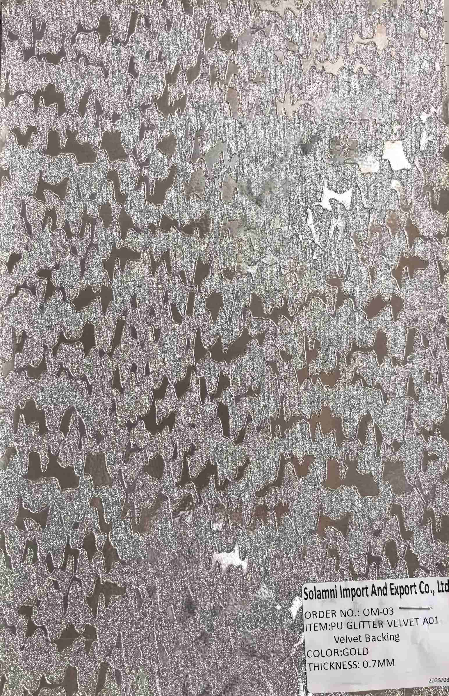 PU GLITTER Larrua imitaziozko kotoiaren atzealdea