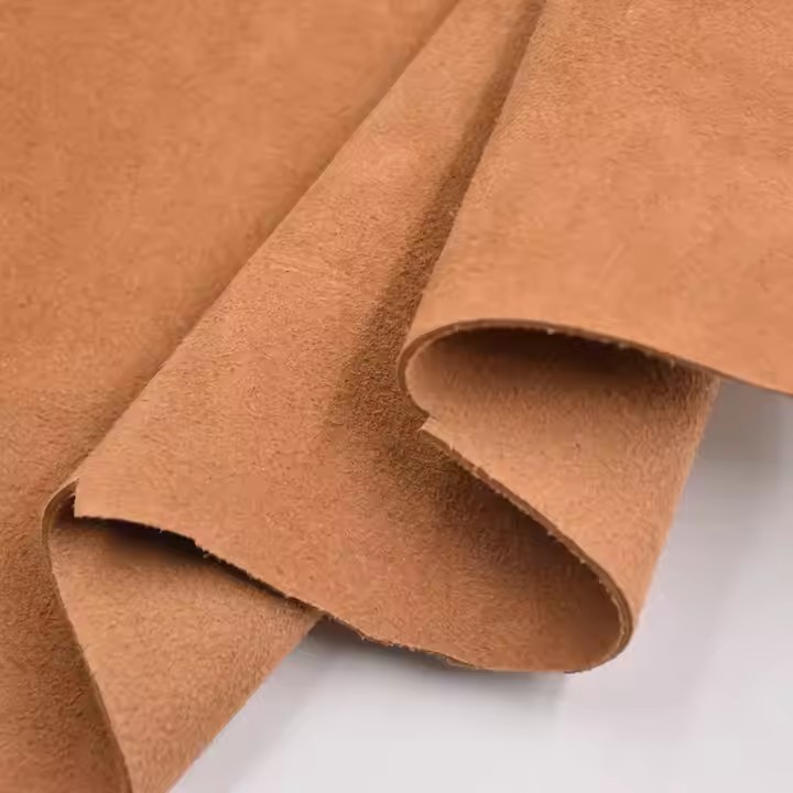 Tessuto floccato in pelle scamosciata di mucca artificiale PU