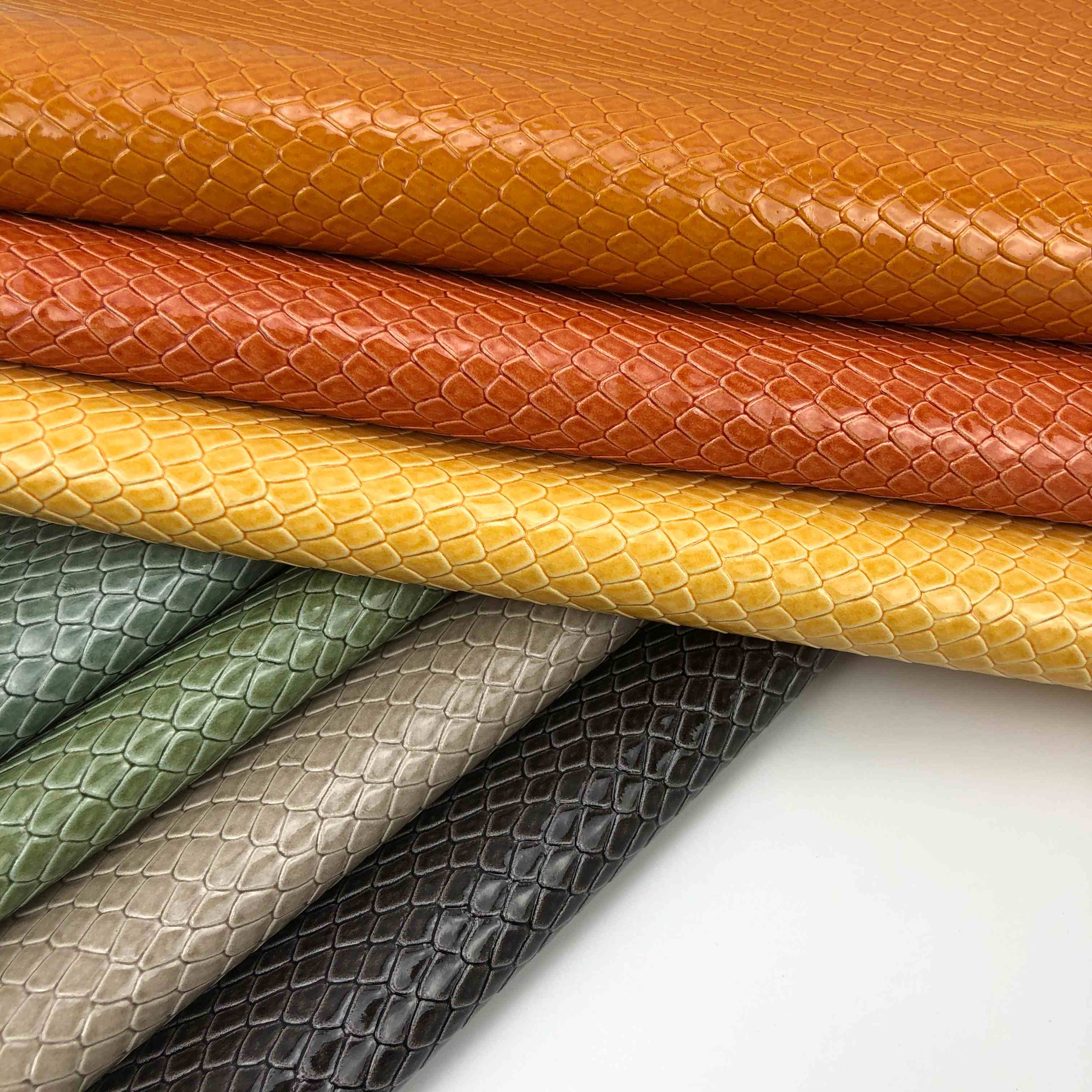 Engros Snake Print Design PVC kunstig kunstskinnstoff