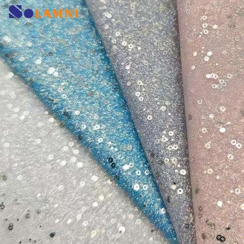 Holografisk trykt Pu Glitter skinnstoff