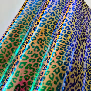 Neues Tierimitat-Vinylgewebe mit holografischem Pu-Leopardenleder f&uuml;r Schuhe und Taschen