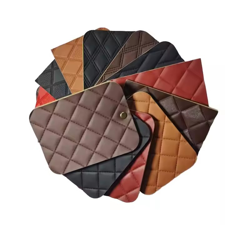 Pelle sintetica in PVC con motivo goffrato all'ingrosso per materiali in pelle per poggiapiedi del sedile automobilistico