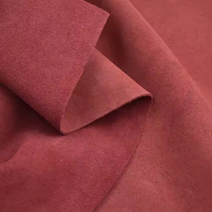 Tessuto floccato in pelle scamosciata di mucca artificiale PU