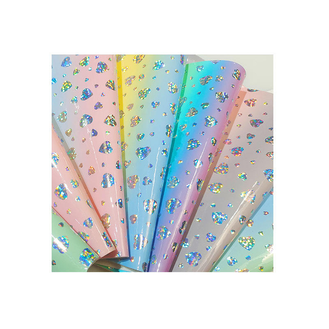 Kulit PVC Paten Reflektif Pelangi