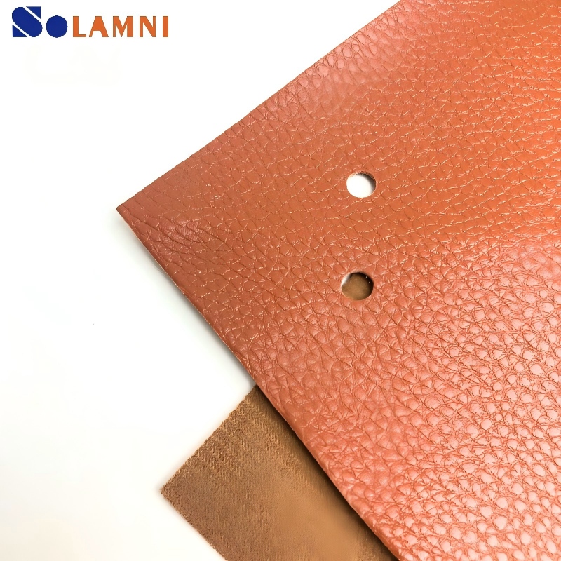 Couro sint&eacute;tico PU com textura de lichia premium para cal&ccedil;ados e bolsas