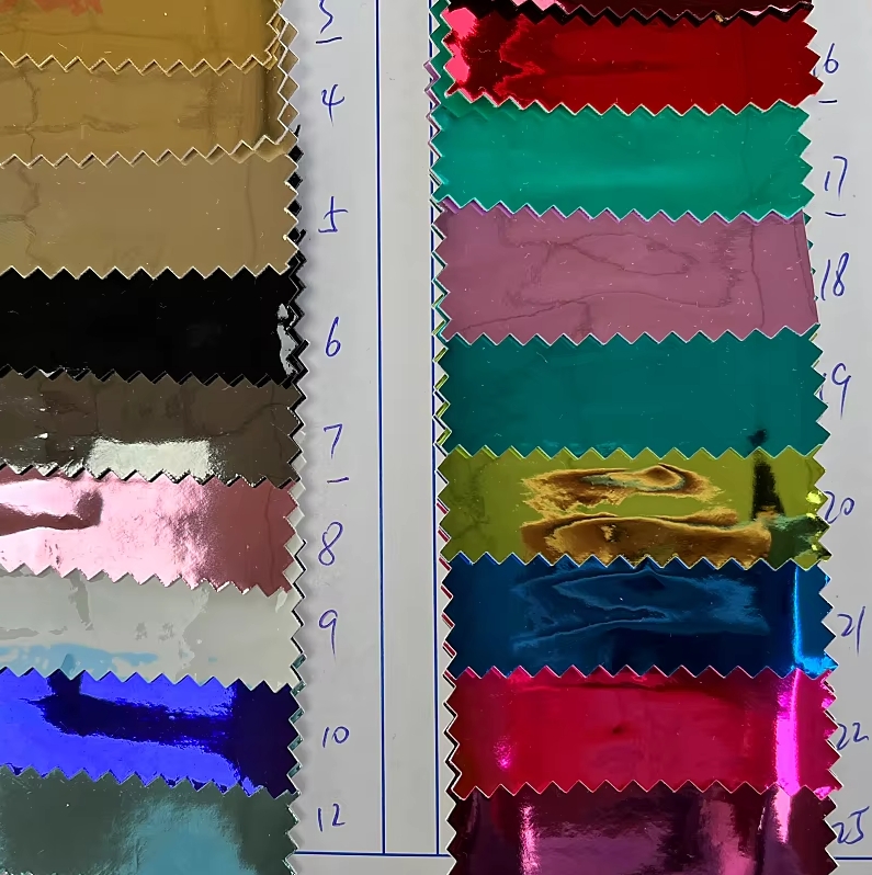 珠光金属皮革PU箔镜面人造革手提包面料