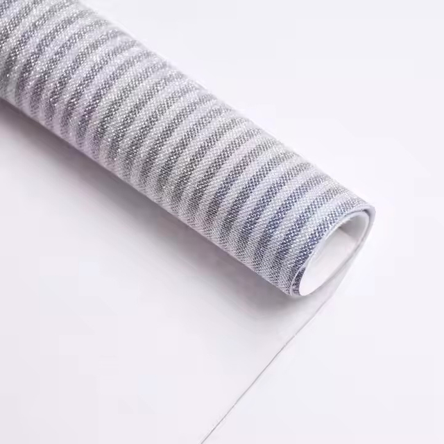 全新设计定制灰姑娘闪光面料编织闪光 PU 皮革用于女鞋制作