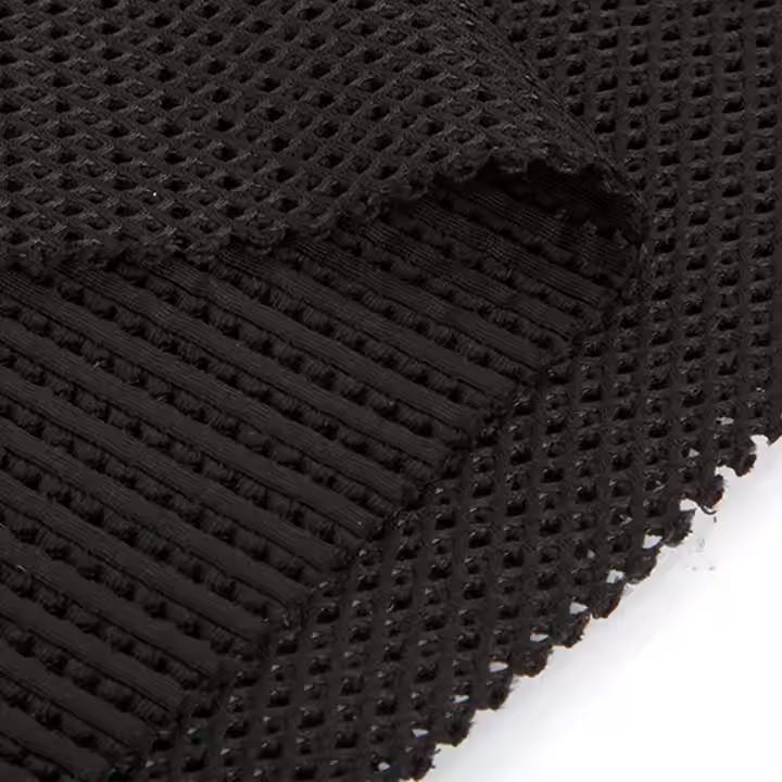 Nueva moda Venta caliente 100% poli&eacute;ster negro tejido de malla de aire 3D para calzado deportivo