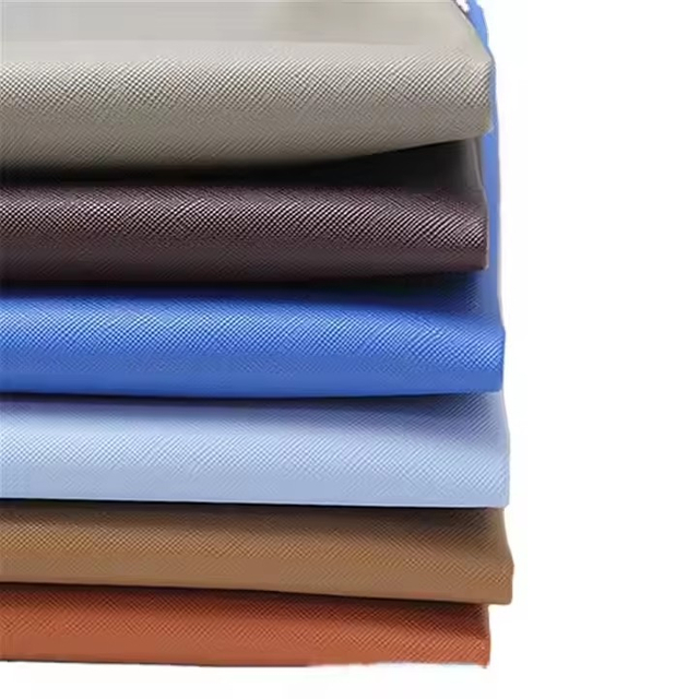 1.2MM Saffiano 耐磨 PVC 皮革面料压花图案人造革箱包手袋鞋子文具眼镜