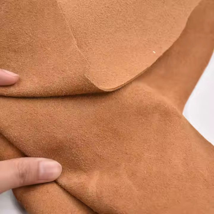 Tessuto floccato in pelle scamosciata di mucca artificiale PU