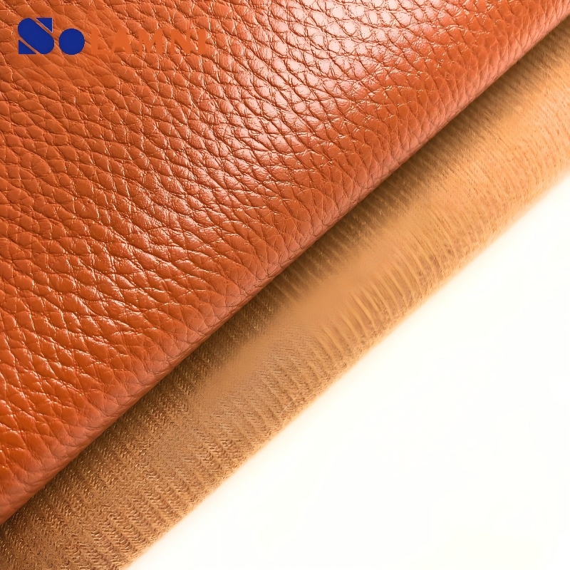 Couro sint&eacute;tico PU com textura de lichia premium para cal&ccedil;ados e bolsas